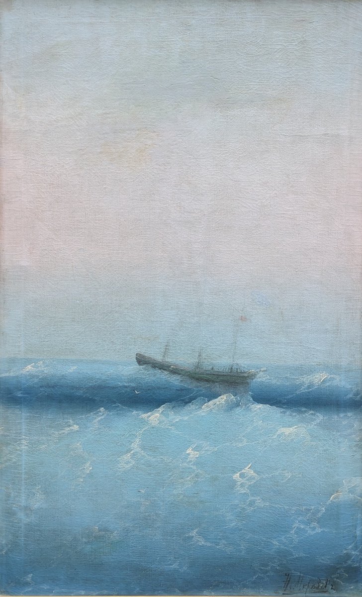 Alexandre Ivanovitch Morozov  (1835-1904) Bateaux Dans La Tempête