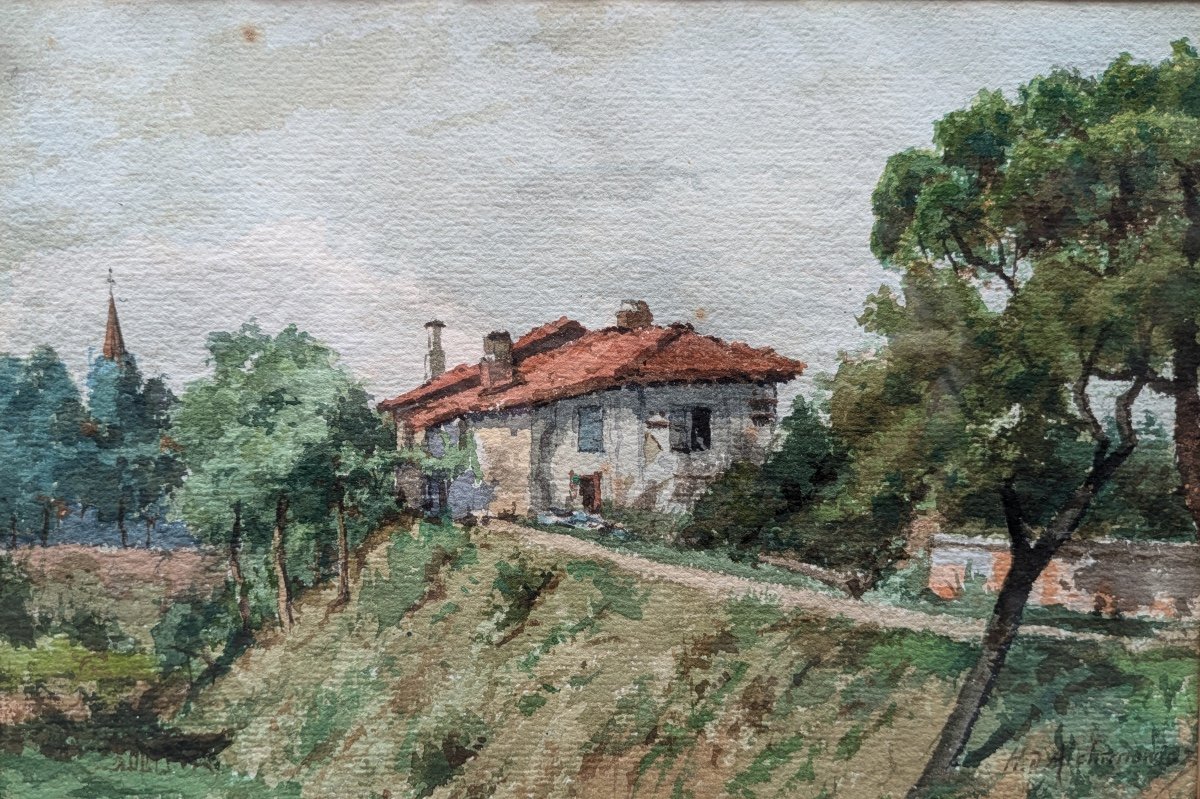 Hyacinthe Alchimowicz (1841 Szczucin-1897 Vilnius) Paysage Vers Perpignan