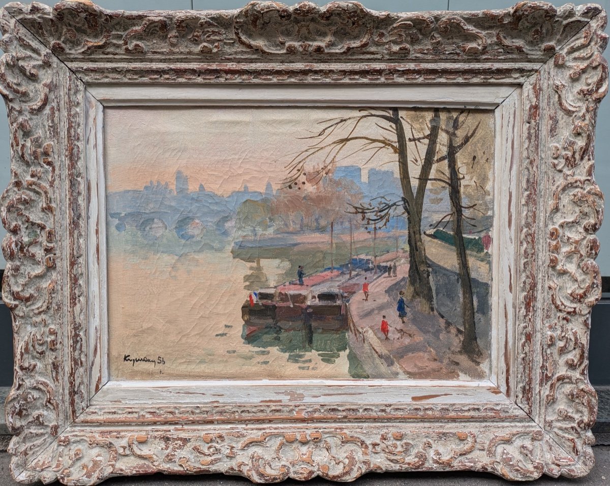 Nicolas Krycevsky (1898-1961) Vue Sur l'Ile De La Cité à Paris -photo-2
