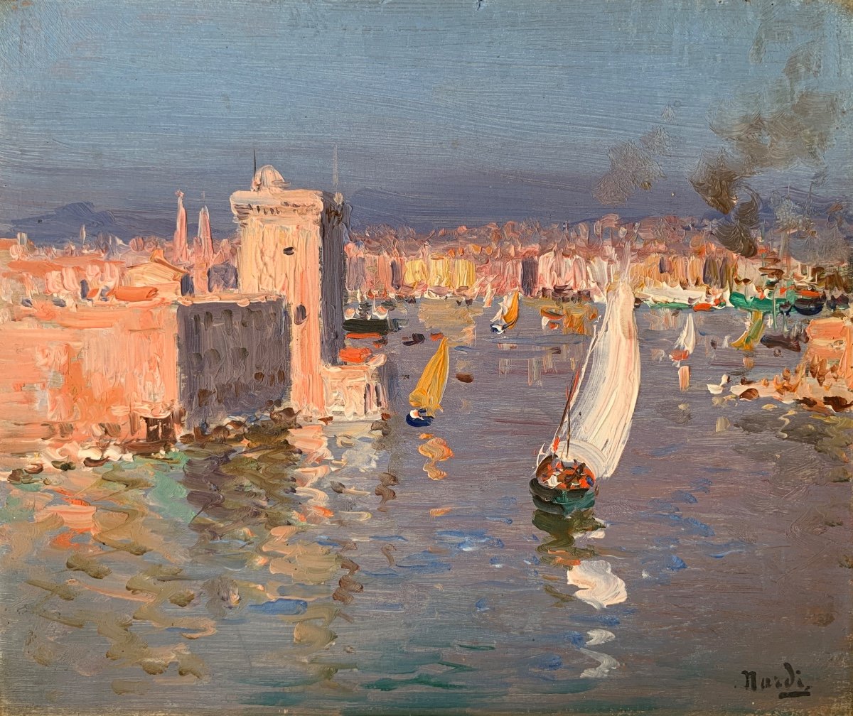 François Nardi (1861-1936) The Port Of Marseille 