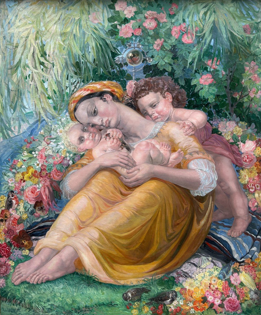 Valentine Lecomte The Flowery Nest Made In 1941 Oil On Canvas