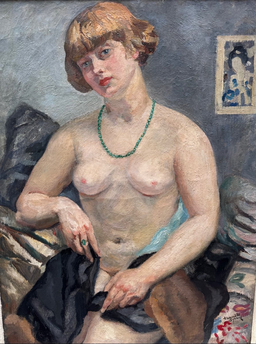 Tancrède Synave  (1860-1936) Nu au Collier 