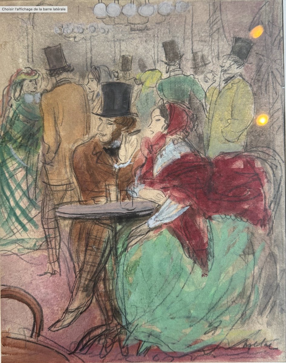 Milivoy Uzelac (1897-1977) Cafe Scene