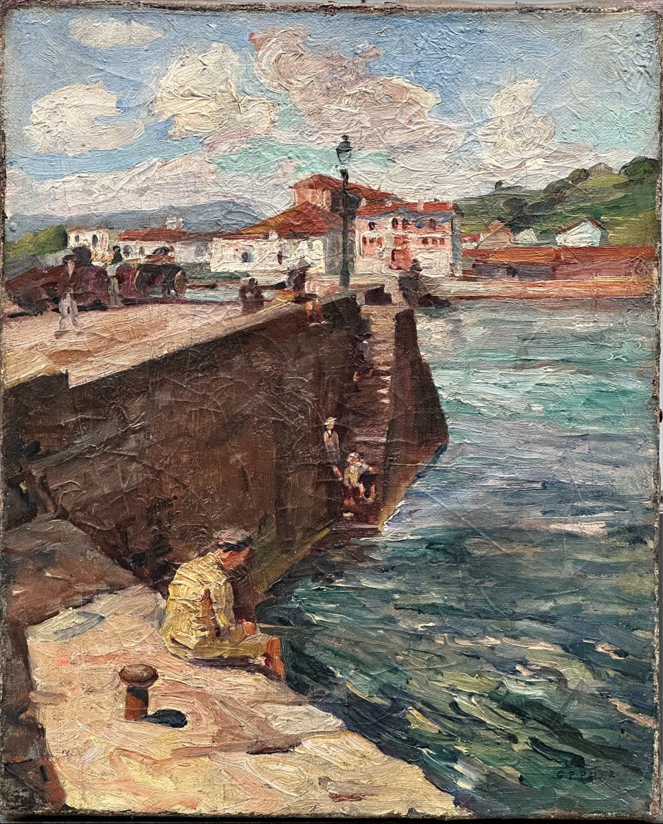 Pierre-Gustave Paltz (c. 1890. -?) - Port De Pêche à Saint-Jean-de-Luz