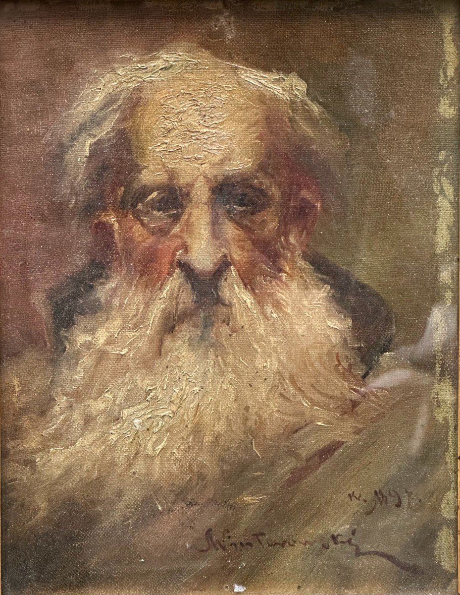 Leonard Winterowski (1868-1928), "portrait Of A Bearded Man" 1897