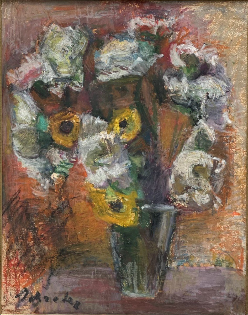 Zygmunt Schreter (1896-1977), "Bouquet De Roses Et De Rudbeckias"