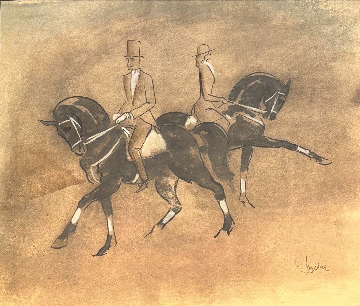 Milivoy Uzelac (1897-1977), “horse Riding”