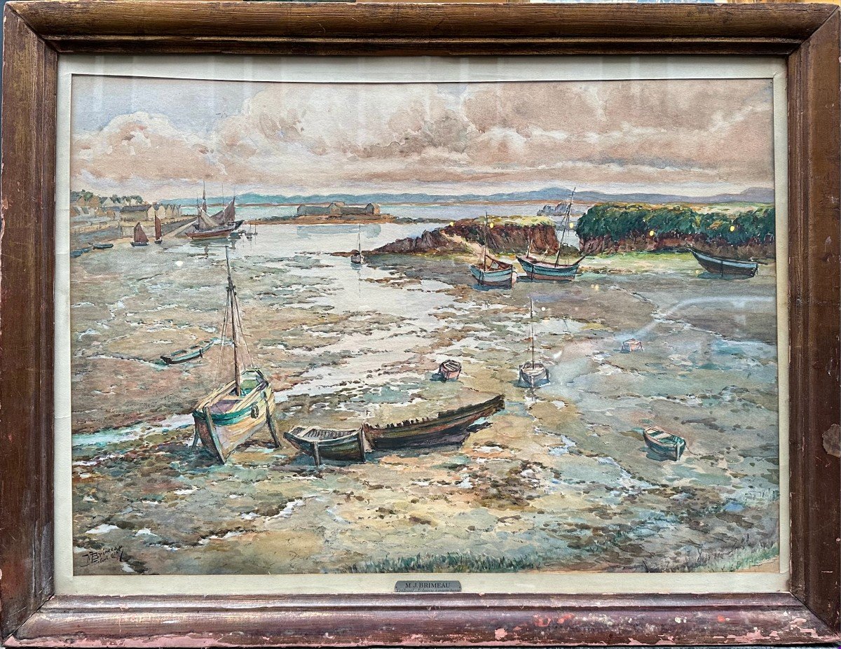 Marcel Jean Brimeau (1889-1990), "tréboul - Clearing At Low Tide" (1936)-photo-2