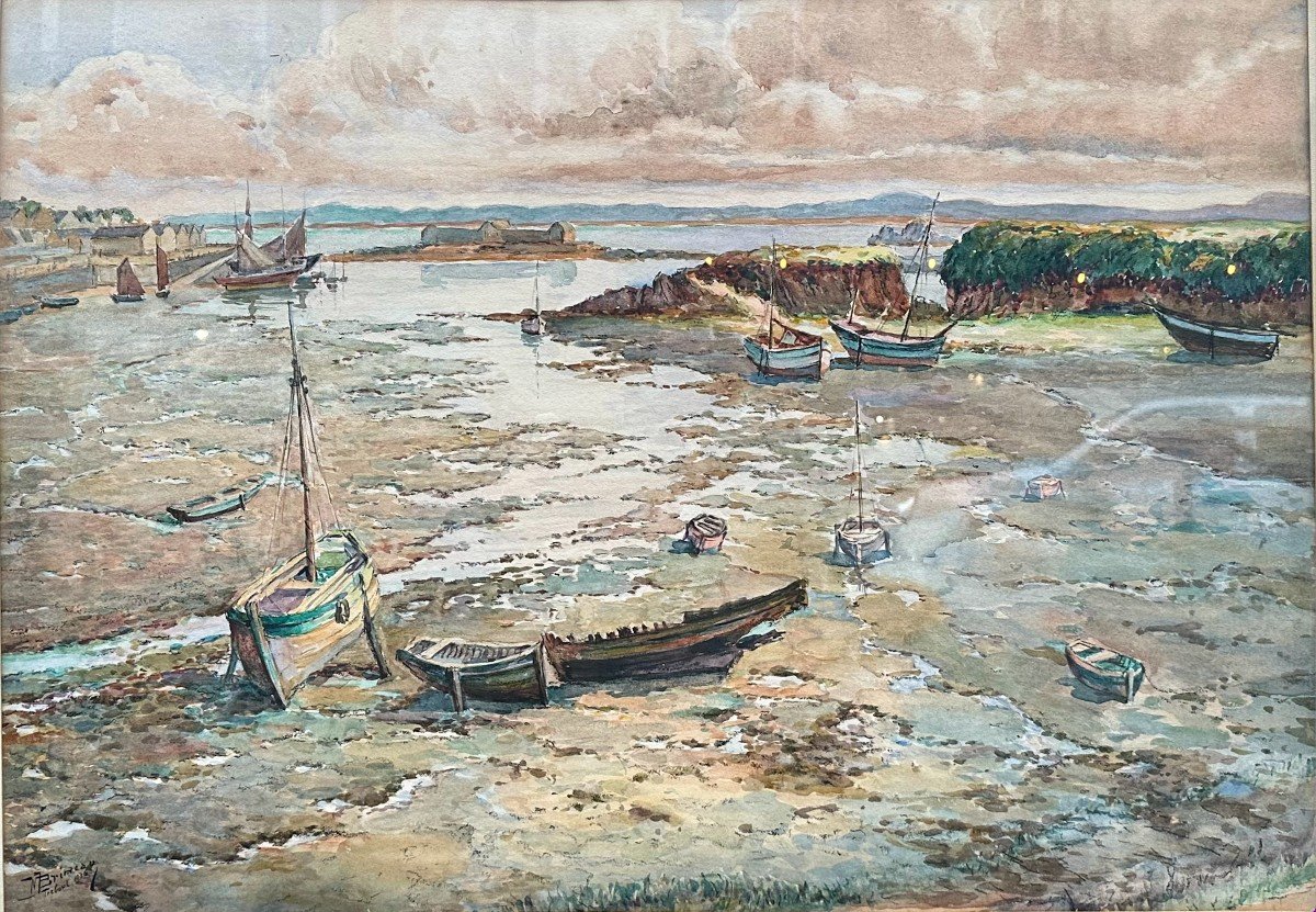 Marcel Jean Brimeau (1889-1990), "tréboul - Clearing At Low Tide" (1936)