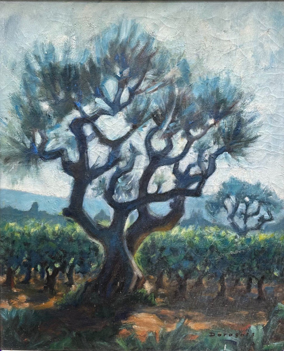 Paul Daragnès (1930-2012), "L'Arbre Au Milieu Des Vignes"