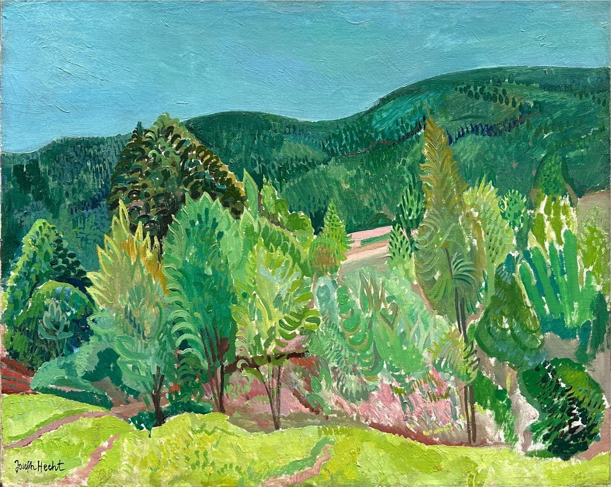 Joseph Hecht (1891-1951), "Paysage de Vallée Printanière"