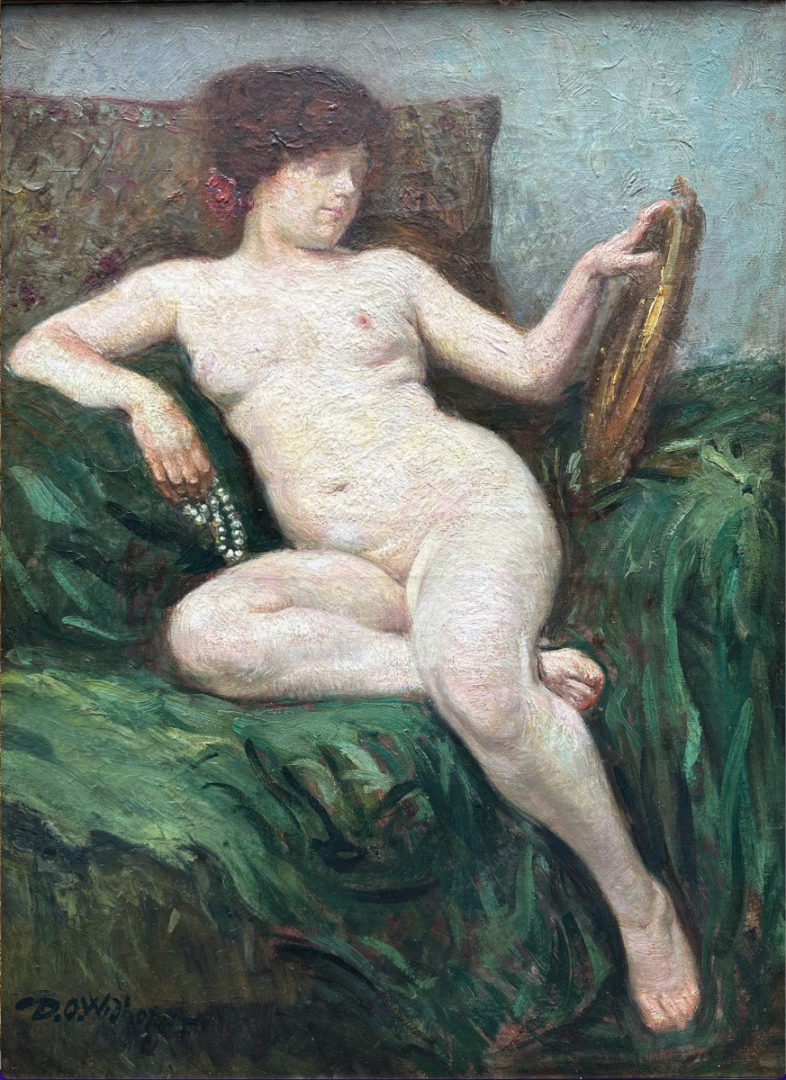 David Osipovitch Widhopff (1867-1933), "Nu Au Miroir"