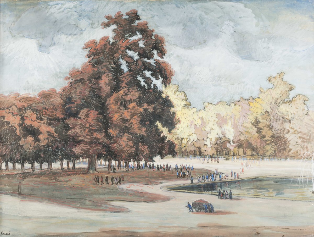 Jean PeskÉ (golta 1870 - Le Mans 1949) Le Parc Technique Mixte Sur Papier  Odessa -photo-2