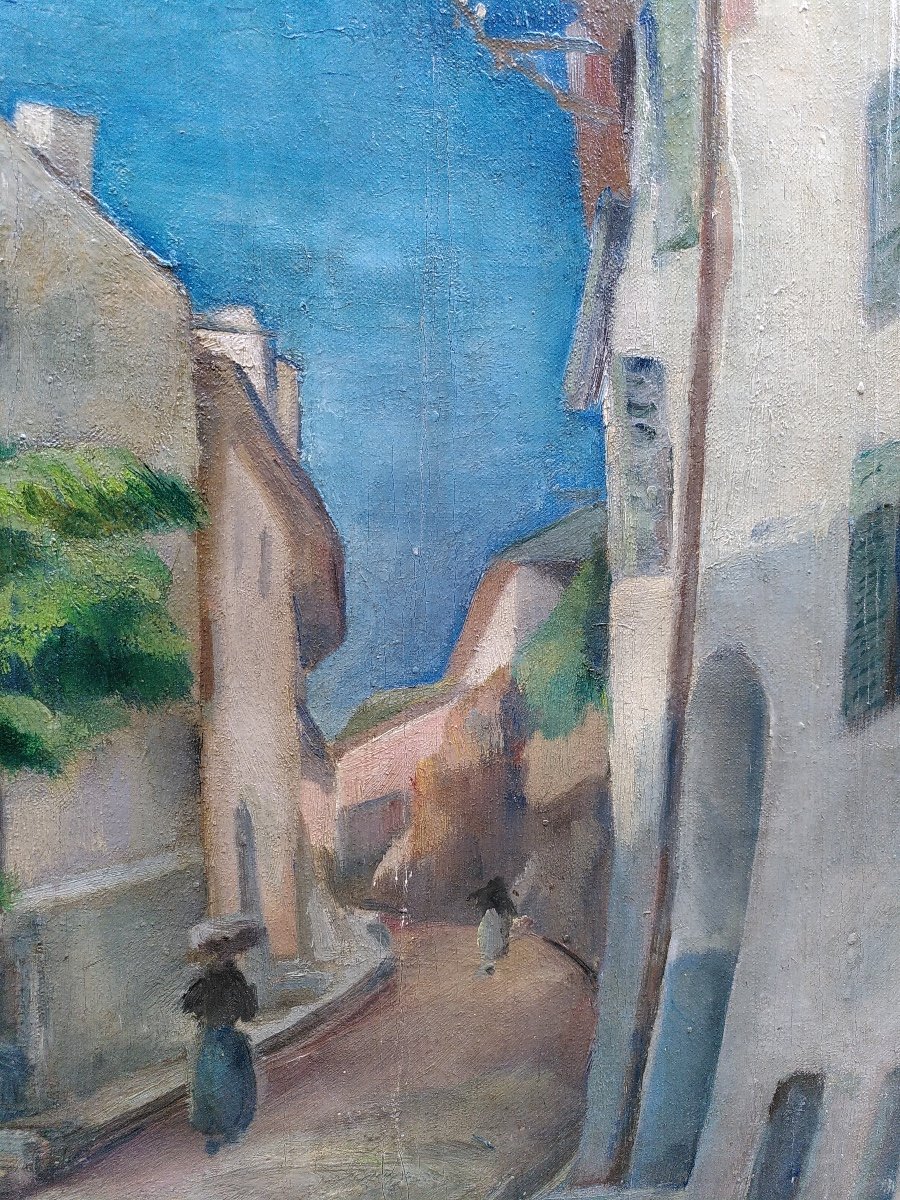 Katsuro Hara (1889 - ....), Provençal Village, Oil On Canvas-photo-3