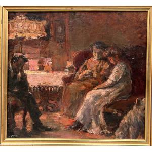 Sergej Mako (1885 - 1953) "a Conversation In An Interior"