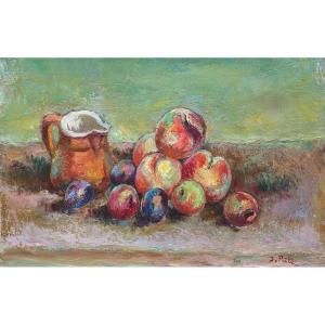 Isaac Païles (1895-1978) Still Life With Apples And A Jug