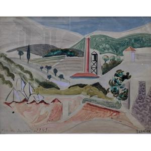 Alexis  ISSAÏEV (1908-1971) Ukrainien Paysage de Menton