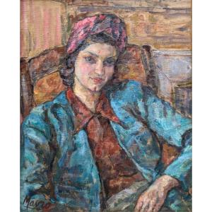 Mania Mavro (1889-1969) Portrait Féminin 