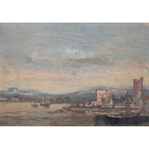 Voldemar Boberman (1897-1987) View Of A Harbor 