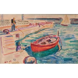 Lazlo Barta (1902-1961) View Of Nice 