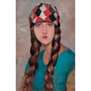 Maria Fromowicz Nassau (1897-1940) Young Woman With Braids 