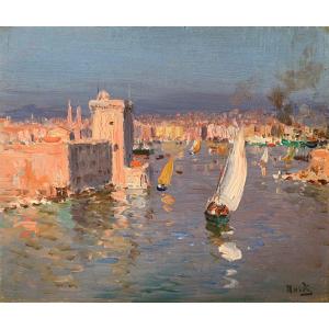 François Nardi (1861-1936) The Port Of Marseille 