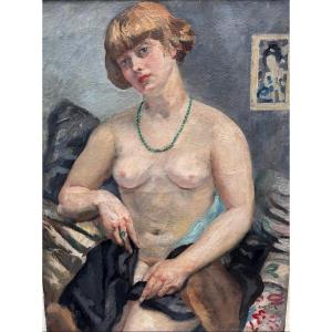 Tancrède Synave  (1860-1936) Nu au Collier 