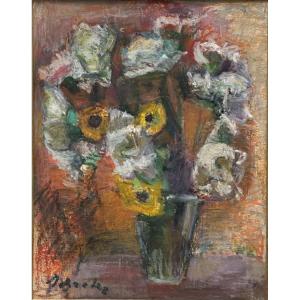 Zygmunt Schreter (1896-1977), "bouquet Of Roses And Rudbeckias"