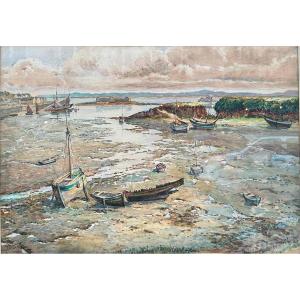 Marcel Jean Brimeau (1889-1990), "Tréboul - Éclaircie à Marée Basse" (1936)