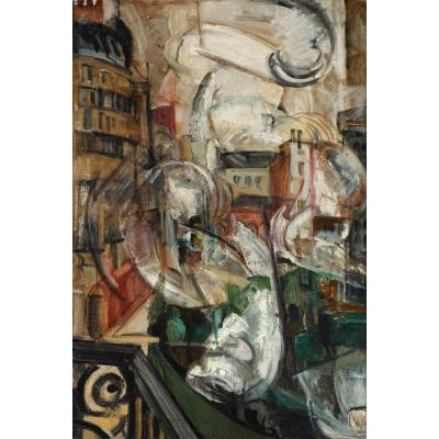 André Favory The Agitation Of Paris Oil On Canvas