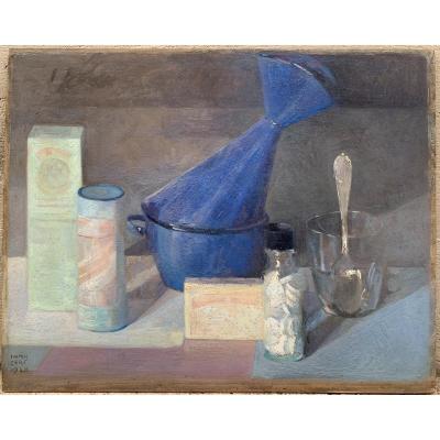 Iwan Cerf (1883, Verviers– 1963, Paris) Still Life With Glass With Spoon 1948