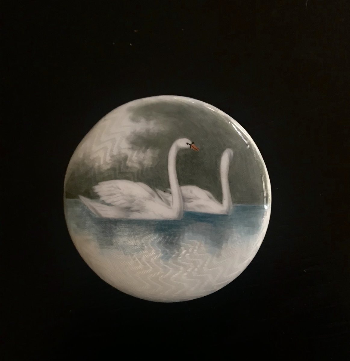 Proantic: Enamel And Silver Swans Box