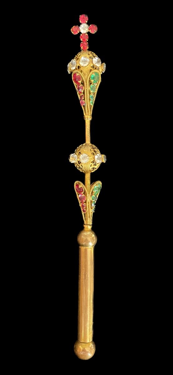 Sceptre Statuaire Religieux, XIXème Siècle-photo-2