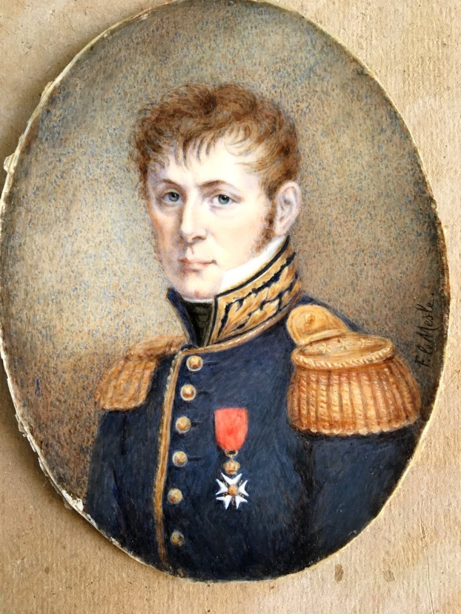 Grande  peinture miniature  Sur Ivoire Du Général De Brigade William Lawless-photo-4