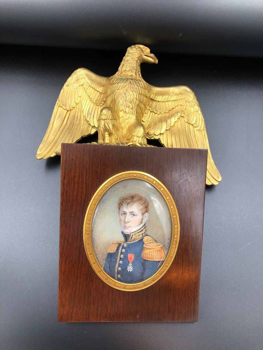 Grande  peinture miniature  Sur Ivoire Du Général De Brigade William Lawless-photo-3