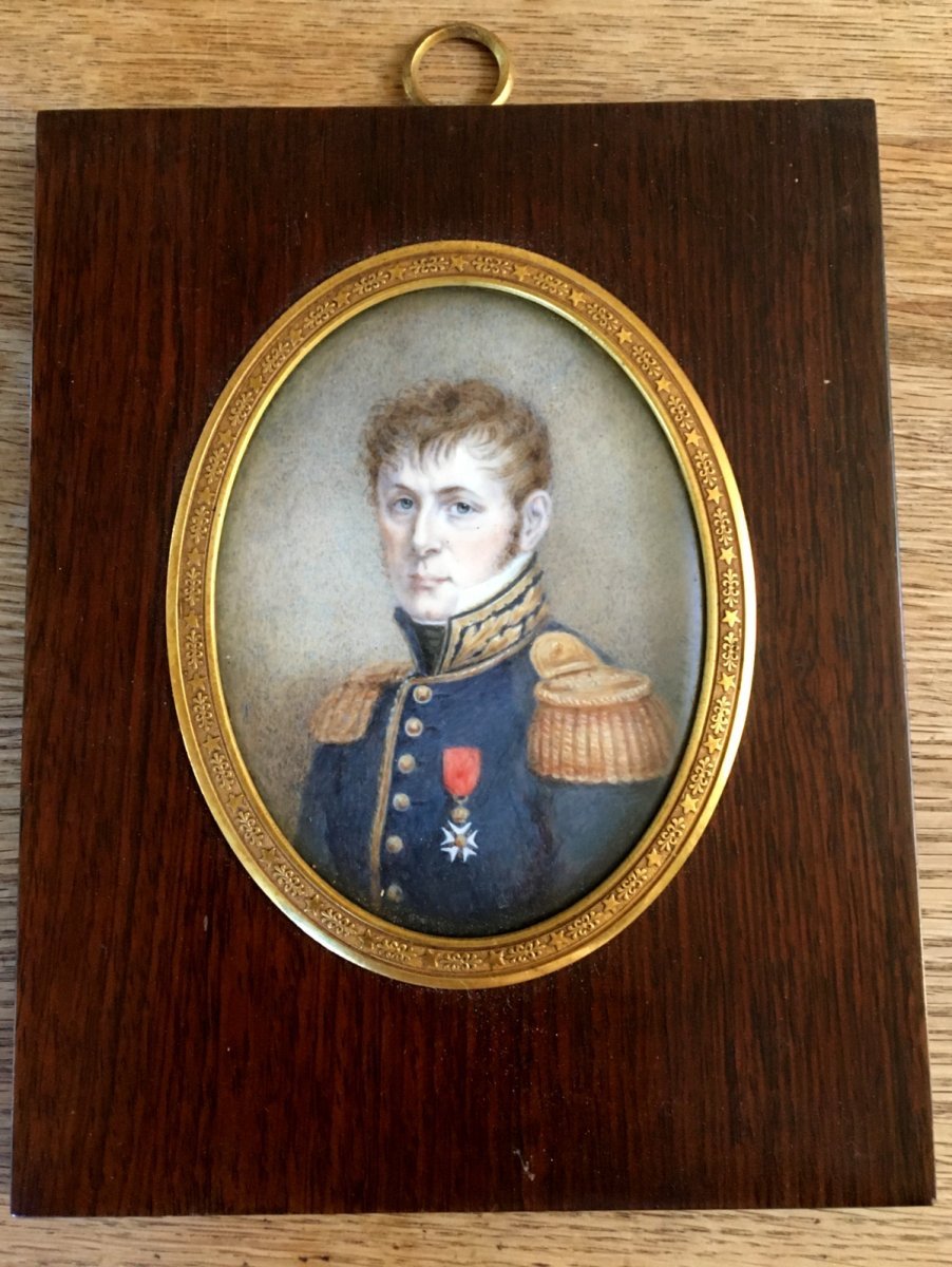 Grande  peinture miniature  Sur Ivoire Du Général De Brigade William Lawless