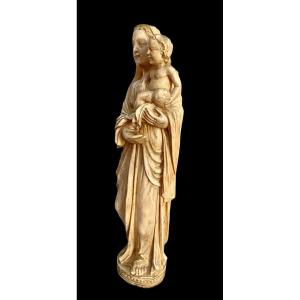 Virgin And Child, Ivory, 17th Century. 