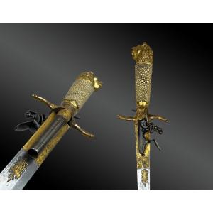 System Dagger With Flintlock Pistol. Germany 18th Century