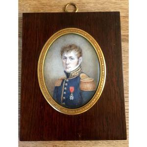 Grande  peinture miniature  Sur Ivoire Du Général De Brigade William Lawless