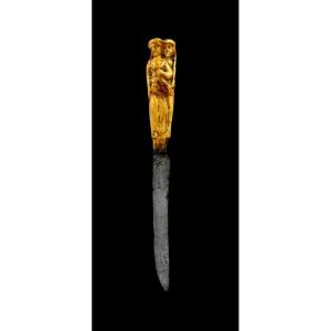 Carved Ivory Handle Knife Germany Circa 1600