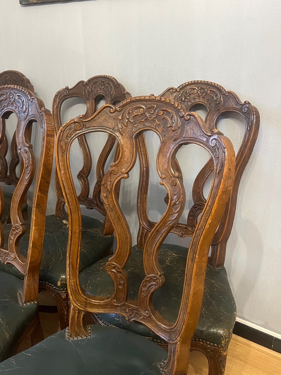 Suite Of 8 Louis XV Chairs From The XIXth Century-photo-3