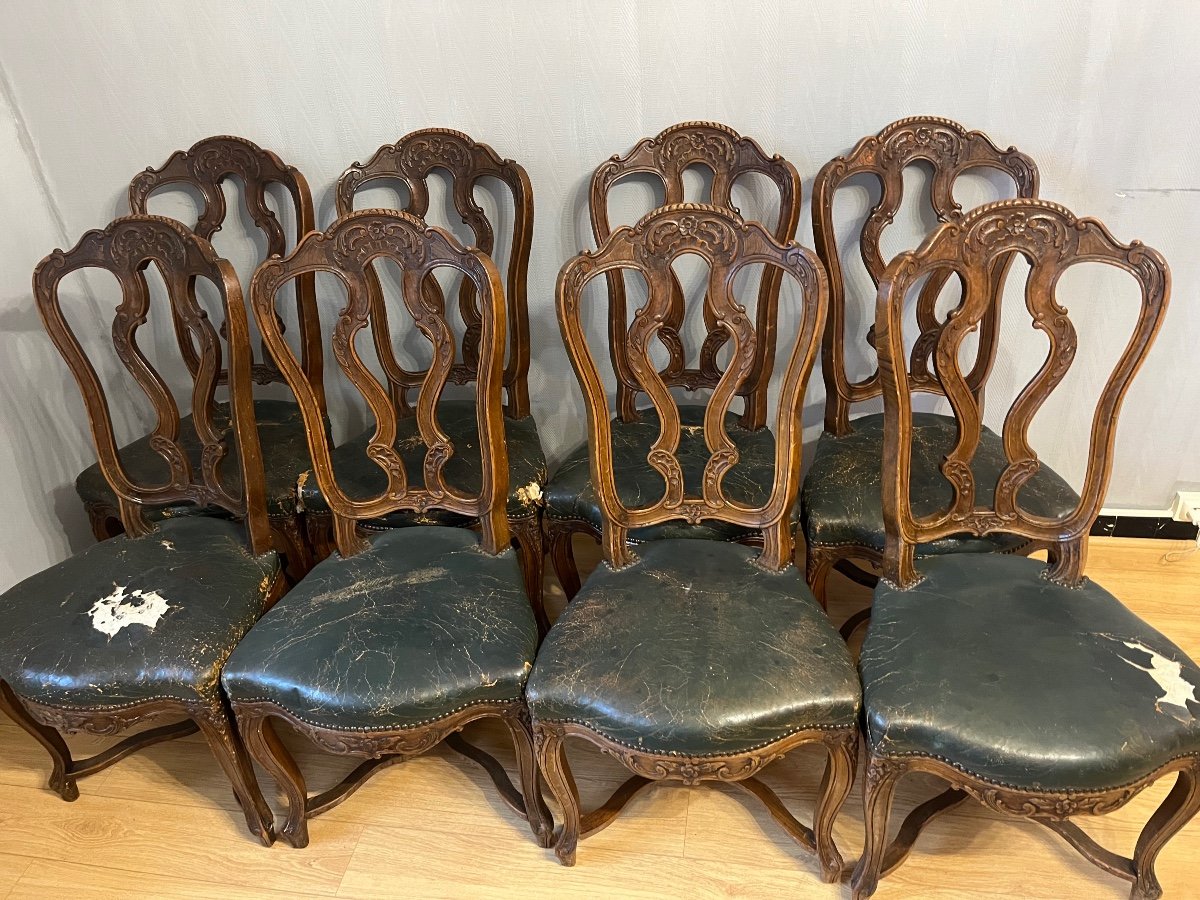 Suite Of 8 Louis XV Chairs From The XIXth Century