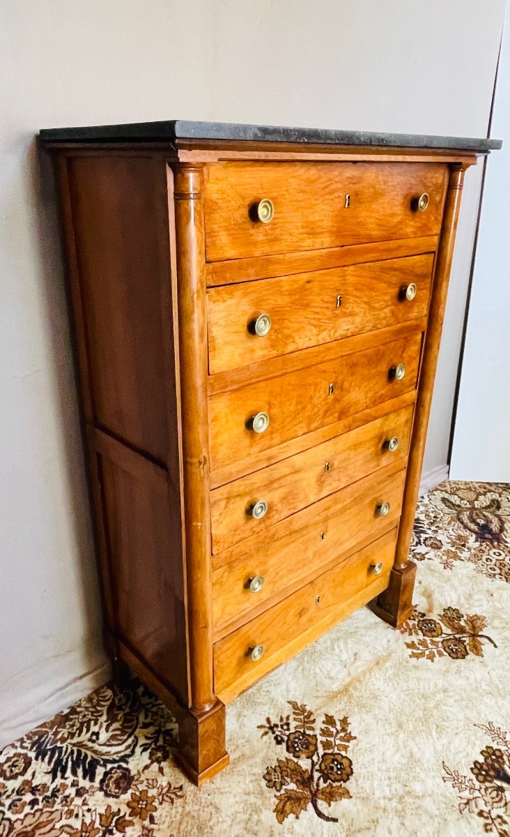 Empire Period Walnut Chest Of Drawers-photo-1