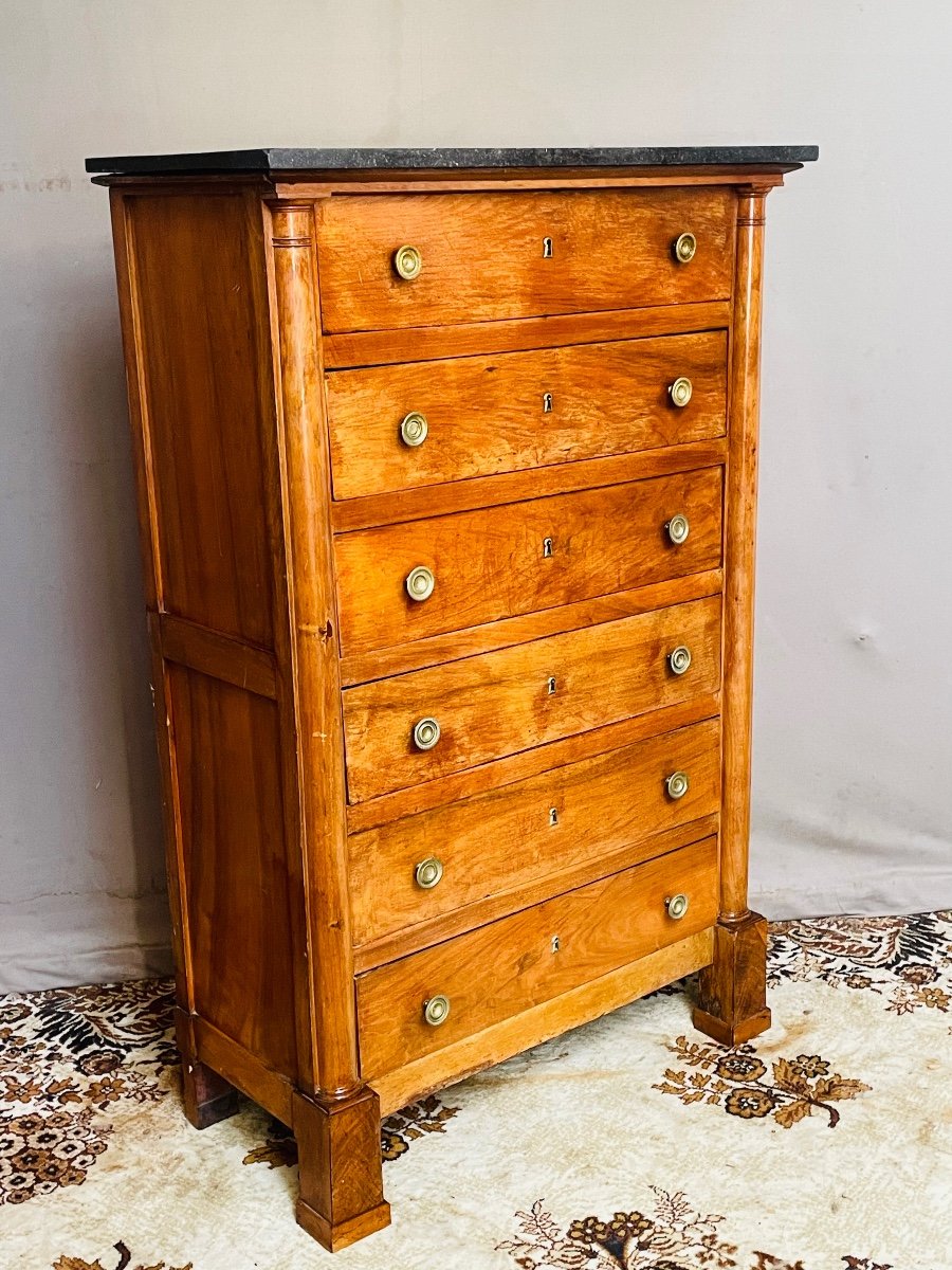 Empire Period Walnut Chest Of Drawers-photo-3