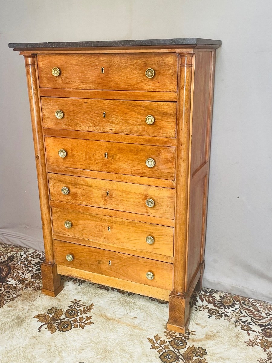 Empire Period Walnut Chest Of Drawers-photo-4