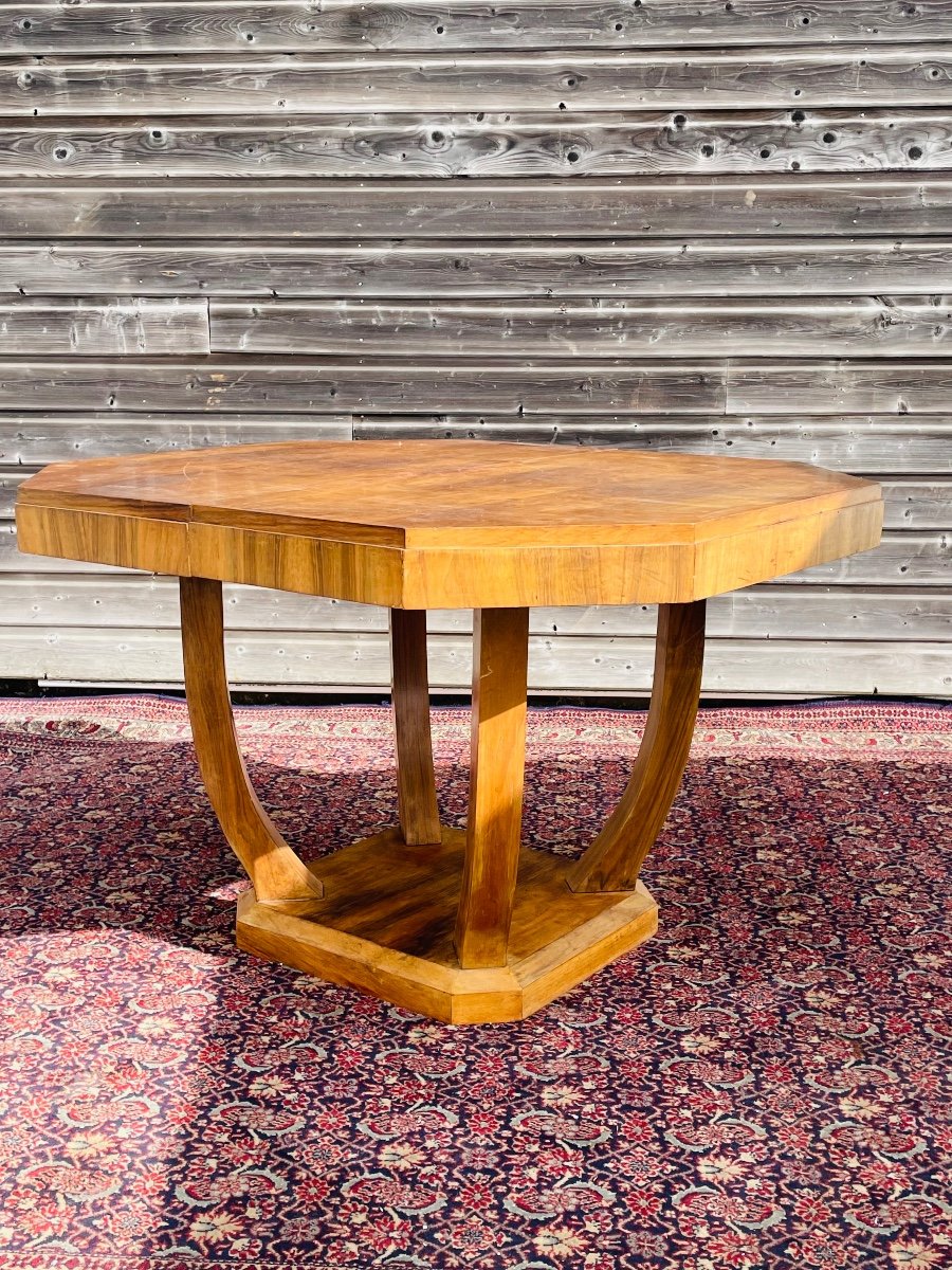 Art Deco Table In Walnut Circa 1940-photo-2