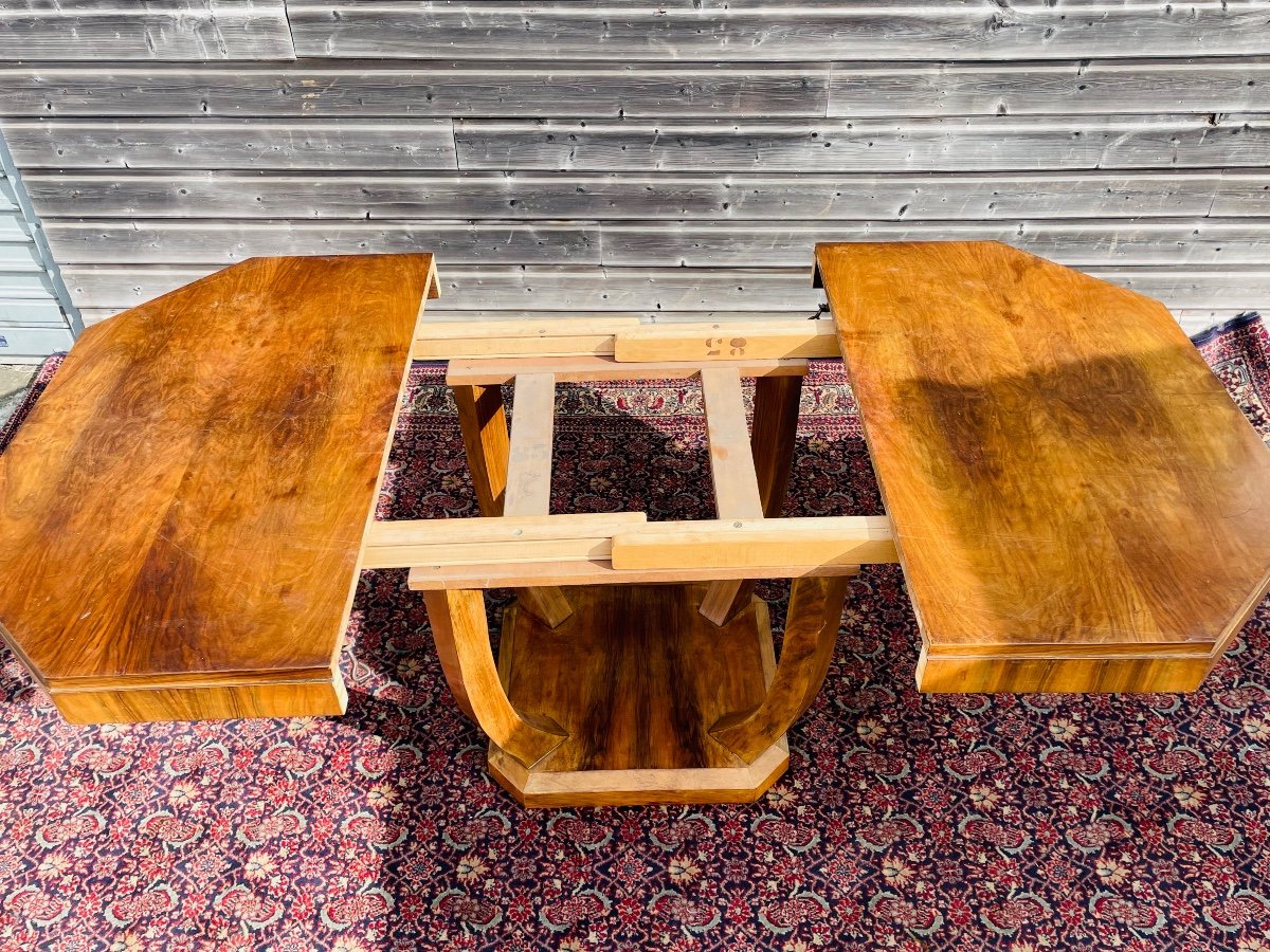 Art Deco Table In Walnut Circa 1940-photo-2