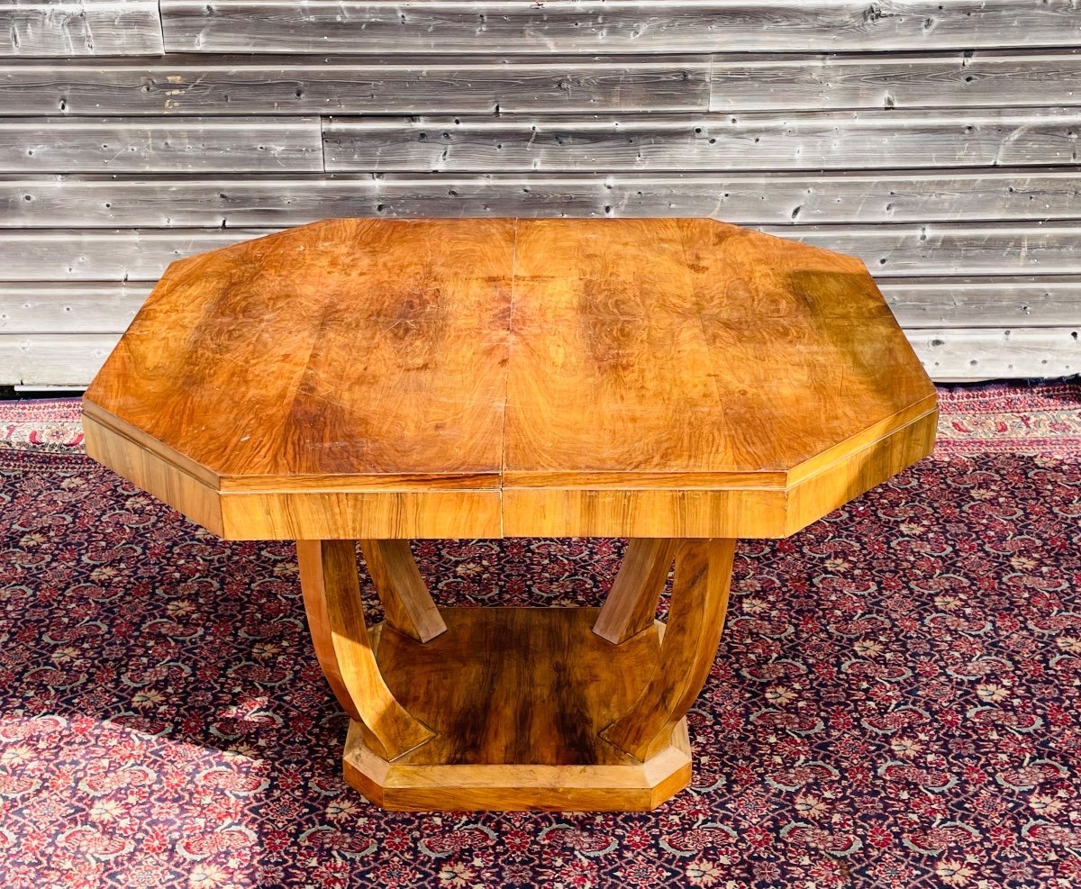 Art Deco Table In Walnut Circa 1940