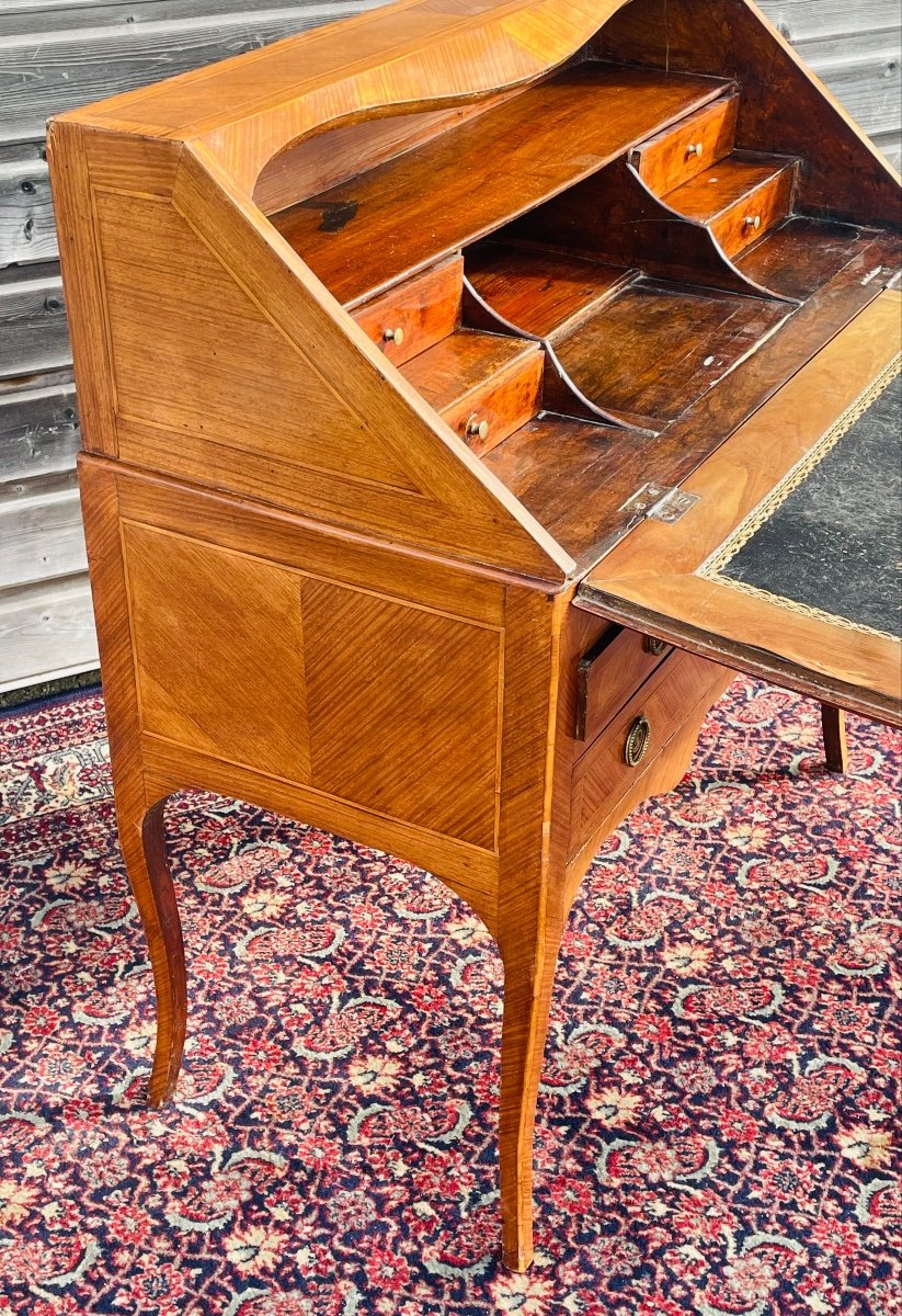 Bureau de pente en marqueterie d’époque Louis XV -photo-4