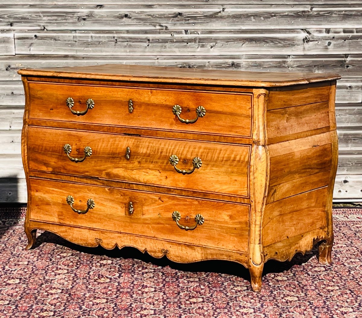 Louis XV Period Curved Walnut Commode